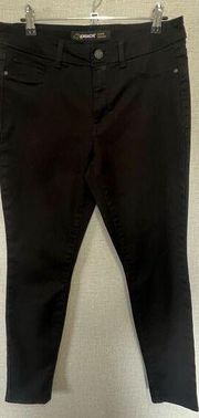 Jordache Black Stretchy Mid-Rise Skinny Fitted Jeggings, No Pockets