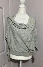 All Saints Elgar Gray Cowl Neck Sweater Button Closure Back Size 2