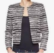 Alice + Olivia Kidman Metallic Tweed Striped Jacket XS