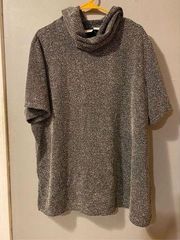 Jaclyn Smith Gray Cowl Neck Short Sleeve Sweater Size 2XL