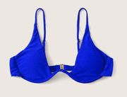 Zaful underwire swim top blue XXS no padding adjustable straps