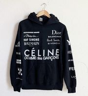 Gildan Designer Names Graphic Hoodie Black and White