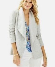 Lilly Pulitzer Brea Quilted Wrap Open Cardigan In Gray Size Medium