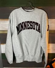 gray and red minnesota crewneck