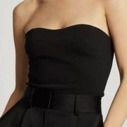 Reiss Cropped Bustier Top Black, US8 NWT.