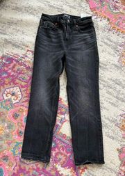 Abercrombie & Fitch Simone High Rise Straight Ankle Black Jeans Size 25/0