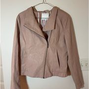 anthropologie brand pink leather jacket size XL