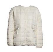 Rebecca Minkoff Box Quilted Puffer Jacket  Large Natural