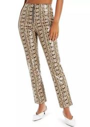 Danielle Bernstein Faux-Snakeskin High Rise Pants NWT Size 2