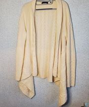 Saks Fith Avenue 100% Cashmere Knitted Ivory Cardigan Sweater