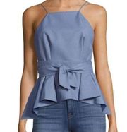 C/MEO Collective Peplum Top Light Blue Small