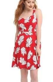 Womens Hot Topic Disney Lilo And Stitch Dress Floral Fit & Flare Dress - Sz M