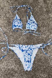 Blue Floral Bikini Set