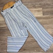 Torrid blue printed wide leg pants w/ waist tie