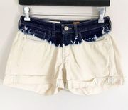 Pilcro Stet Bleached Raw Hem Shorts Size 25