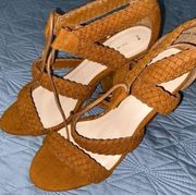 Block heels brown size US 7 newlook