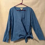 Adrienne Vittandini Side Knot Tie Long Sleeve Shirt Size Large