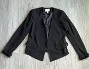 Adrienne Vittadini Black Blazer With‎ Ruffle Sleeves Size S