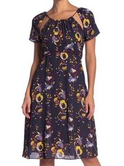 Revolve Line + Dot Faye floral cut out cap sleeve knee length dress