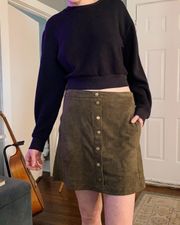 button front mini skirt With Pockets Large