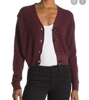 ABOUND Everyday Button Cardigan in Burgundy Vine Size Large NEW