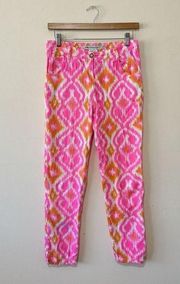 Gretchen Scott Womens Pants Size S Pink Orange Colorful Geometric Preppy Vaca