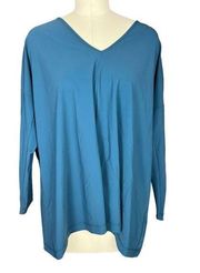 Bryn Walker teal lagenlook long sleeve blouse size small