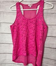 BONGO Womens Pink Raceback Blouse Sz L