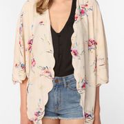 Kimchi Blue Scallop Edge Floral Cardigan Size M/L