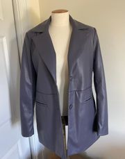 Grey Leather Blazer