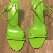 Women’s Lauren Ralph Lauren Sandal Heels Size 7 Bright Green New