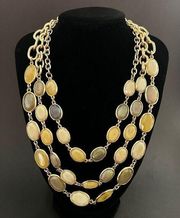 Talbots Multistrand Necklace Multicolor Statement Layer Bead Gold Tone Chunky