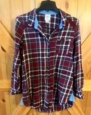 Self Esteem Self-esteem button up plaid, long sleeve, size large women’s shirt ￼