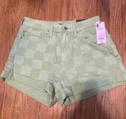 Target Checkered Denim Shorts