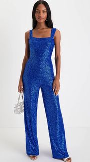 Blue Sequin Jumpsuit