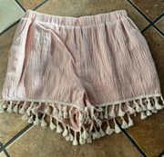 Light Pink Tassel Shorts