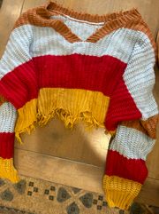 Rue 21 Striped Cropped Sweater