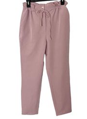 Lovers + Friends Michelle Pants Paperbag Trousers In Mauve Size Small