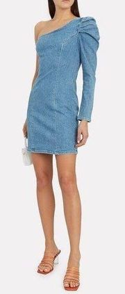 NWOT GRLFRND Ellie One-Shoulder Denim Dress