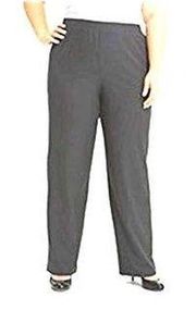 Eileen Fisher Linen Viscose Stretch Pants High Rise Flat Front Elastic Gray 14