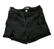 high Rise Cheeky Shorts Distressed Size 0.