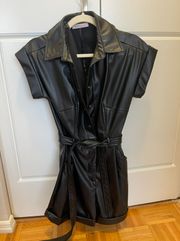 Faux Leather Romper