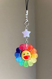 Handmade Kawaii retro y2k Rainbow flower & star phone strap/accessory/keychain/bag charm/display💖