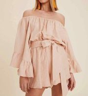 - blush linen romper