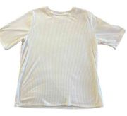 Simply Vera Vera Wang White Short Sleeve Ribbed Crew Neck T-Shirt Size XXL