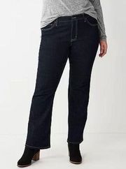 NWT Womens Sonoma Darkest Rinse Straight Leg Jeans - 30W