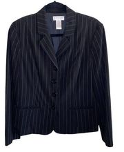 Worthington Stretch Black Pinstripe Suit Jacket Blazer