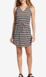 Eddie Bauer Womens size XXL Coast & Climb Tie Waist Dress Striped 2273 NEW