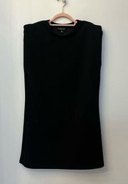 Rachel Zoe Black Pad dress with shoulder pads straight size Medium