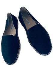 flat espadrille size 8 WW black